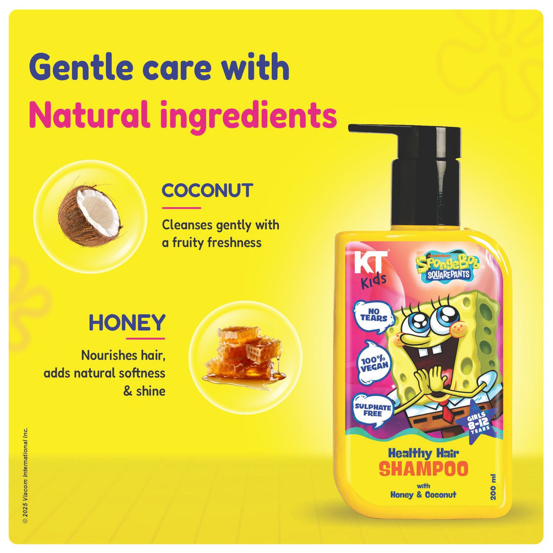 Gift Set ~ Hair Care For Girls 8–12 Years | Shampoo + Conditioner / Protein Cream + Hair Serum + Sun-Protection Hair Spray + Yellow Gift Bag + FREE Keychain