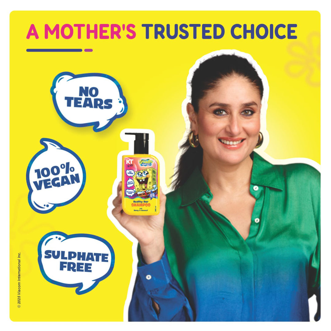 Gift Set ~ Hair Care For Girls 8–12 Years | Shampoo + Conditioner / Protein Cream + Hair Serum + Sun-Protection Hair Spray + Yellow Gift Bag + FREE Keychain