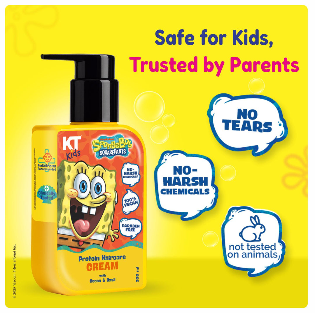 Gift Set ~ Hair Care For Boys 8–12 Years | Shampoo + Conditioner / Protein Cream + Hair Serum + Sun-Protection Hair Spray + Yellow Gift Bag + FREE Keychain