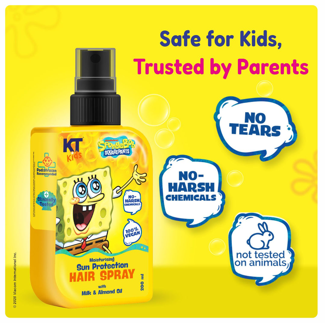 Gift Set ~ Hair Care For Boys 8–12 Years | Shampoo + Conditioner / Protein Cream + Hair Serum + Sun-Protection Hair Spray + Yellow Gift Bag + FREE Keychain