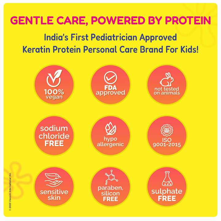 Gift Set ~ Hair Care For Girls 8–12 Years | Shampoo + Conditioner / Protein Cream + Hair Serum + Sun-Protection Hair Spray + Yellow Gift Bag + FREE Keychain