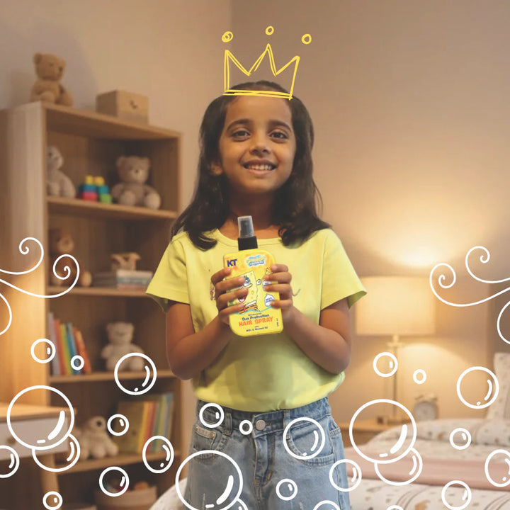 Gift Set ~ Hair Care For Girls 8–12 Years | Shampoo + Conditioner / Protein Cream + Hair Serum + Sun-Protection Hair Spray + Yellow Gift Bag + FREE Keychain